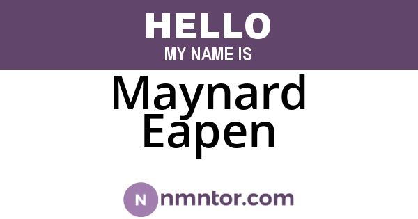 Maynard Eapen