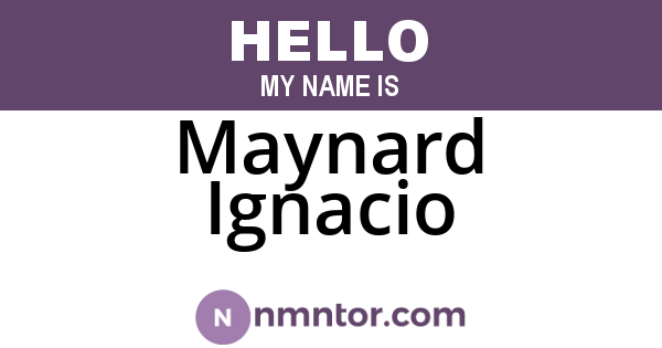 Maynard Ignacio