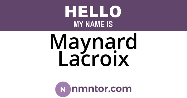 Maynard Lacroix