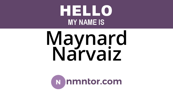 Maynard Narvaiz