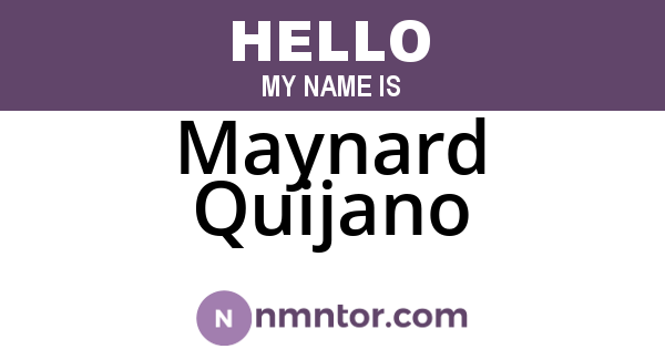Maynard Quijano