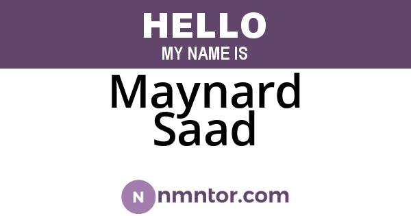 Maynard Saad