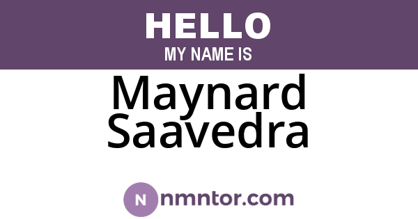 Maynard Saavedra