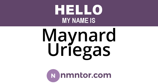 Maynard Uriegas