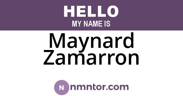 Maynard Zamarron