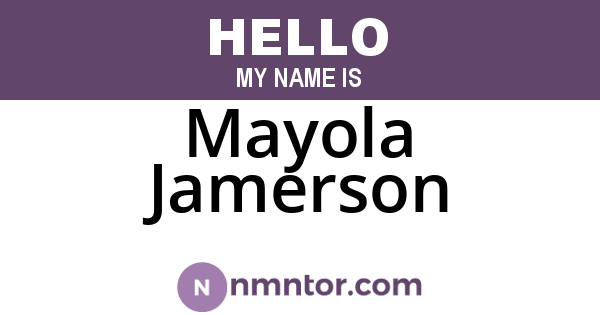 Mayola Jamerson