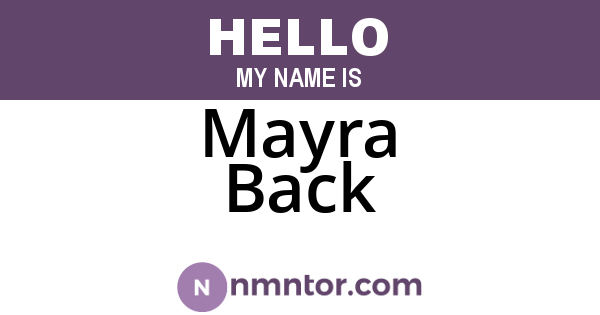 Mayra Back