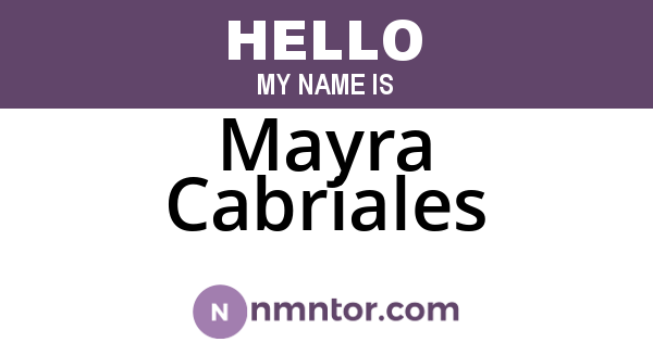 Mayra Cabriales