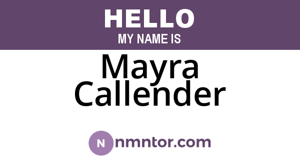 Mayra Callender