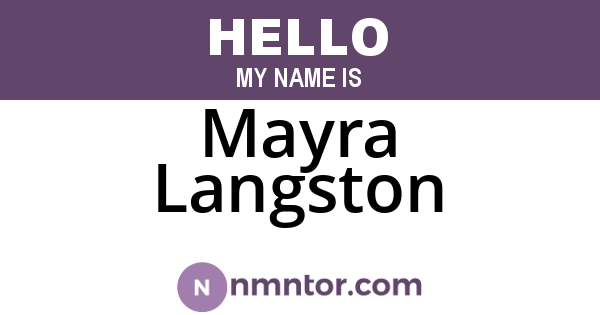 Mayra Langston