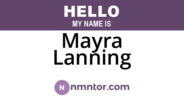 Mayra Lanning