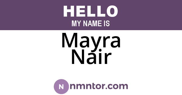 Mayra Nair