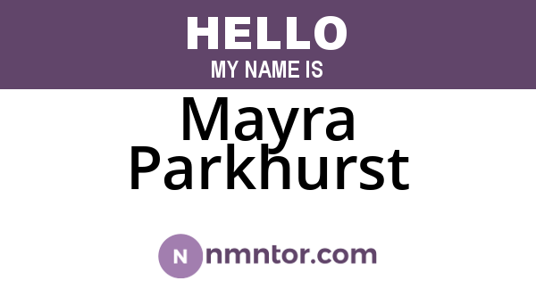 Mayra Parkhurst