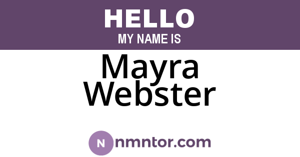 Mayra Webster