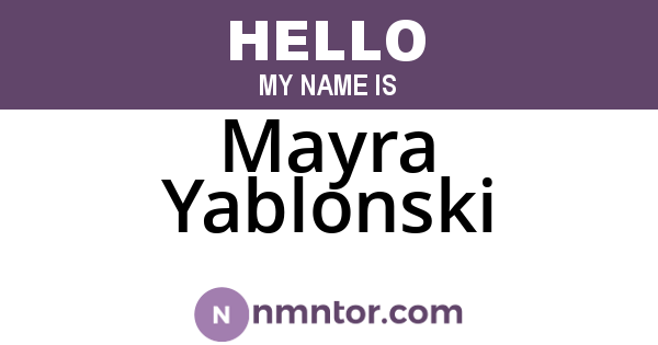 Mayra Yablonski