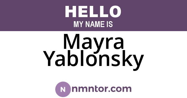 Mayra Yablonsky