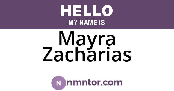 Mayra Zacharias