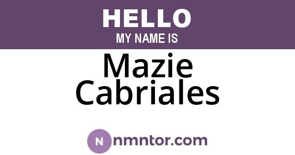 Mazie Cabriales