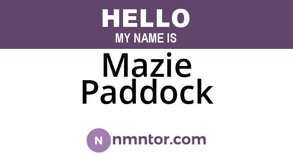 Mazie Paddock