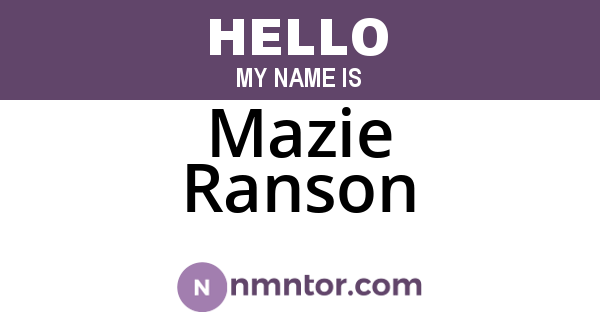 Mazie Ranson