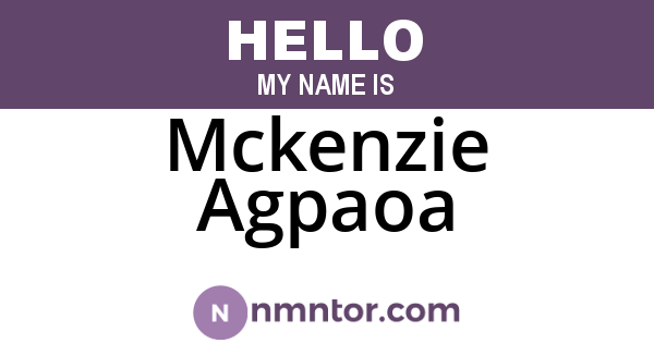 Mckenzie Agpaoa