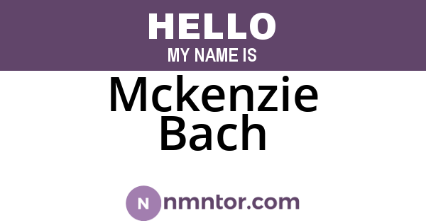 Mckenzie Bach