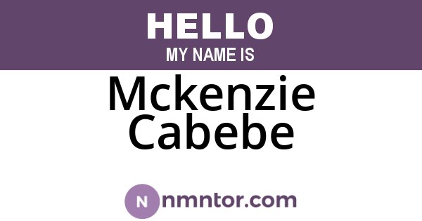 Mckenzie Cabebe