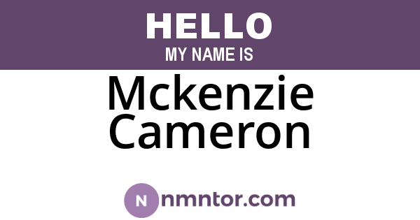 Mckenzie Cameron