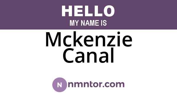Mckenzie Canal