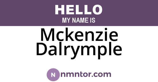 Mckenzie Dalrymple