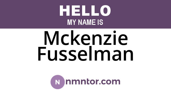 Mckenzie Fusselman