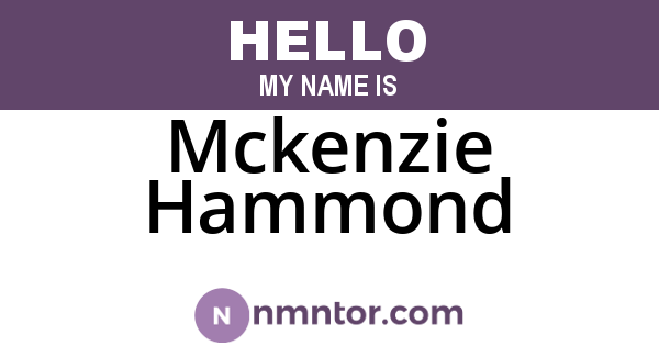 Mckenzie Hammond