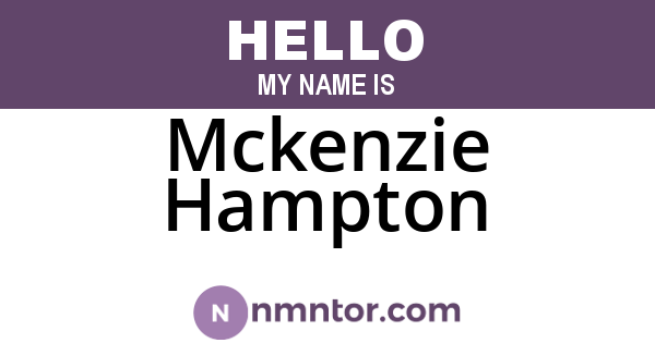 Mckenzie Hampton