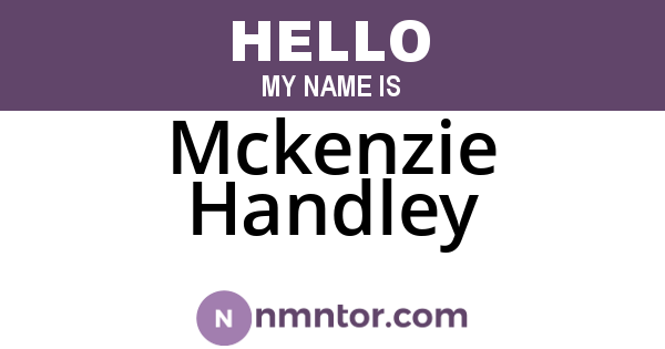Mckenzie Handley