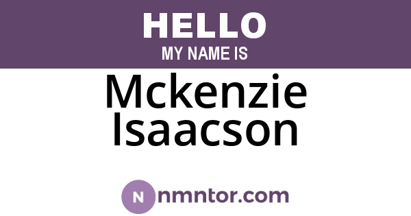 Mckenzie Isaacson