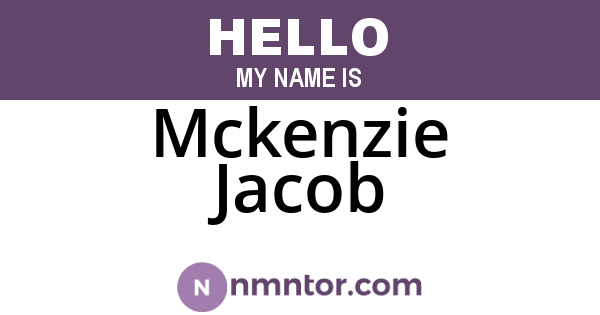 Mckenzie Jacob