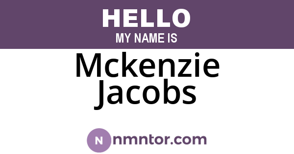 Mckenzie Jacobs