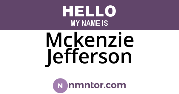 Mckenzie Jefferson