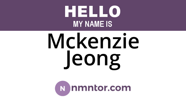 Mckenzie Jeong