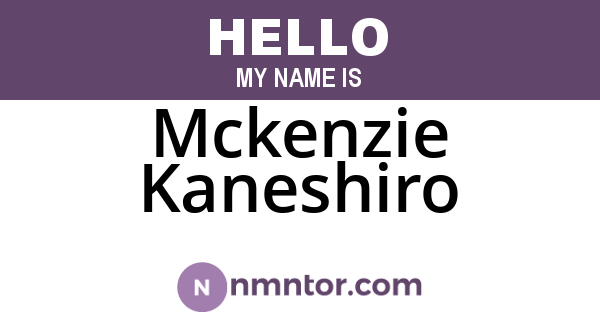 Mckenzie Kaneshiro