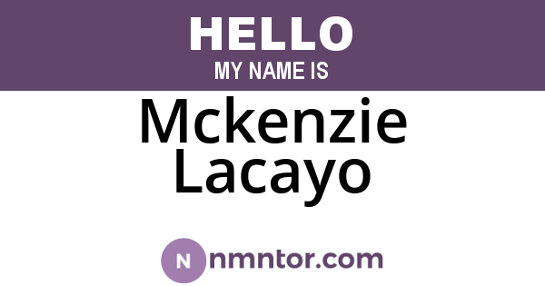 Mckenzie Lacayo