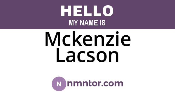 Mckenzie Lacson