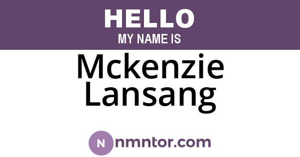 Mckenzie Lansang