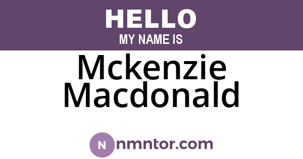 Mckenzie Macdonald