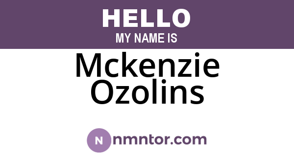 Mckenzie Ozolins