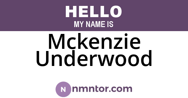 Mckenzie Underwood