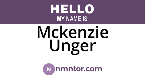 Mckenzie Unger