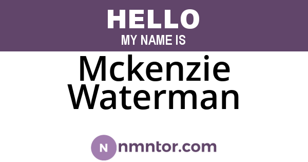 Mckenzie Waterman