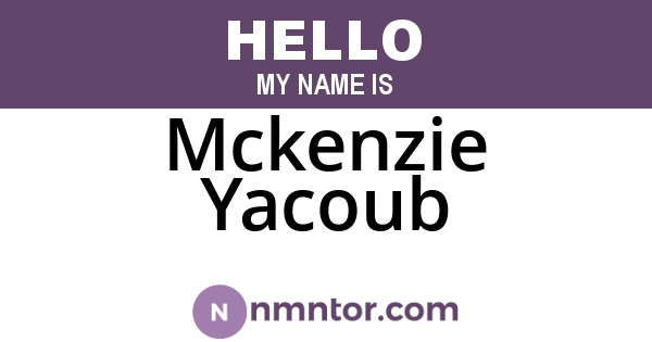 Mckenzie Yacoub