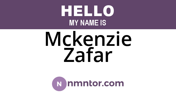 Mckenzie Zafar